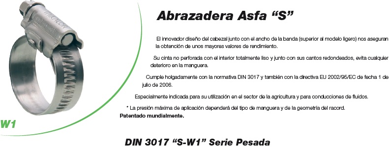 ABRAZADERA LIGERA 60-80 C-12MM DIN3017 Asfa S-W1 Serie Pesada.