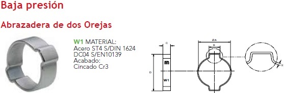 ABRAZADERA C/OREJETA 18-21 Acabado: Cincado Cr3