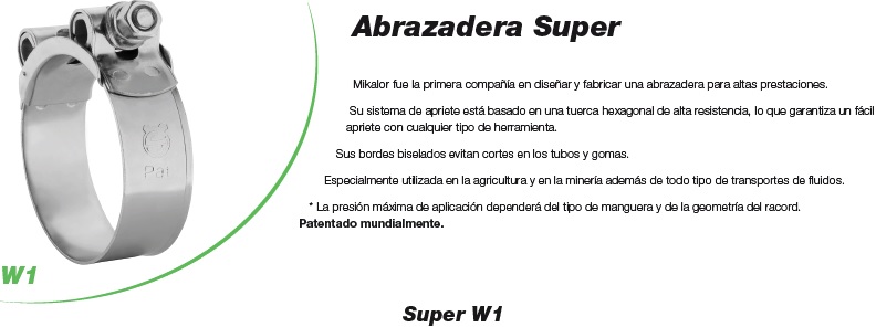 ABRAZADERA SUPER 98-103 W1 Acero semisuave Cincado blanco.