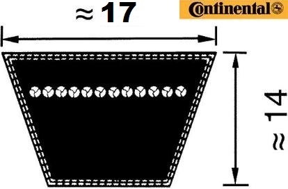 CORREA 17 X 2438 Li B-96 CONT Correa Trapecial. Serie B. Continental