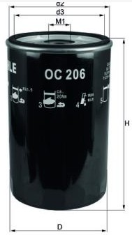 FILTRO DE ACEITE OC-206 MAHLE Mahle