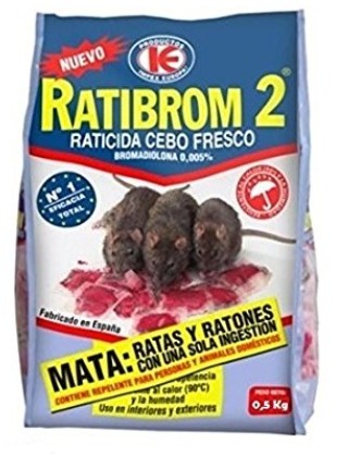 [HER0679/6] RATIBROM 2 CEBO FRESCO (500GR) Rodenticida para uso profesional.
