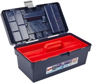 [HRR018582] CAJA HERRAMIENTAS 12 PLAS.TAYG Sin herramientas, ni accesorios.