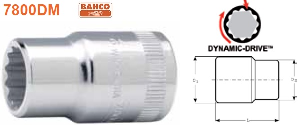 LLAVE VASO 23 MM. CUADRADILLO 1/2 BIHEXAGONAL Palmera-Bahco