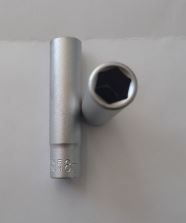 LLAVE VASO 8 MM. CUADRADILLO 1/4 HEXAGONAL LARGA ALYCO