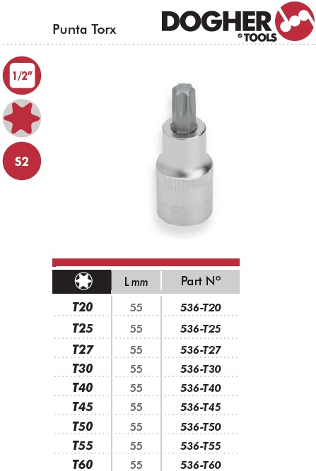 LLAVE VASO TORX 1/2 TX-55 DOGHER TOOLS
