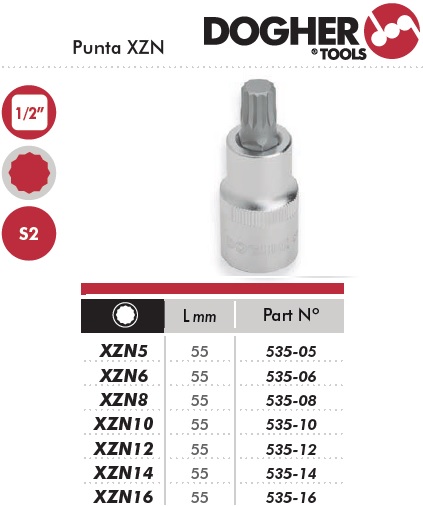 LLAVE VASO XZN10 1/2 DOGHER TOOLS
