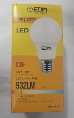 BOMBILLA LED E27 10W CALIDA EDM