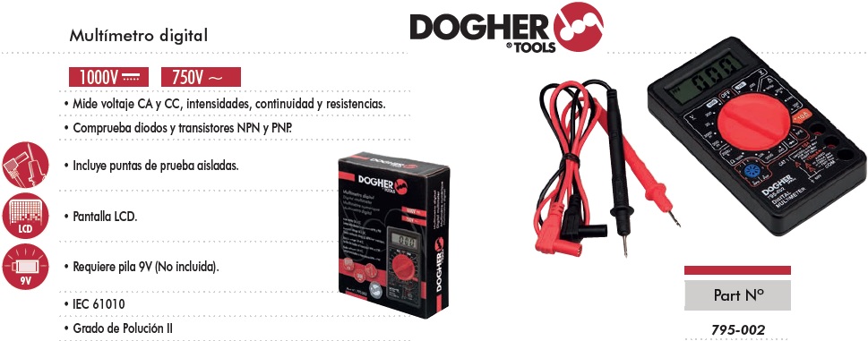 MULTIMETRO DIGITAL DOGHER DOGHER TOOLS