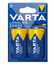 PILA ALCALINA LR20 2 VARTA LLP Modelo D. Longlife Power. Azul/Dorada