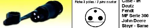 ENCHUFE MACHO 3 POLOS SEMI-REDONDO Din 9680. Macho 1/2 Luna.
