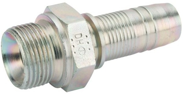 TERMINAL MACHO FIJO 1/4 MANGUERA 1/4 Galvanizado / Blanco pasivado.DN6-BSP1/4