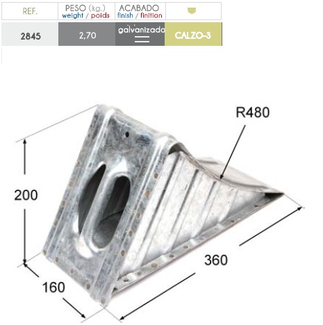 CALZO 360 MM. R460 AL-KO 5TM Soporte NO incluido