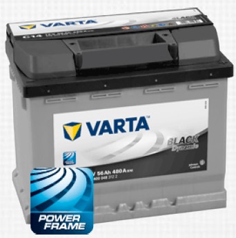 VARTA BATERIA C14 BLACK DYNAMI 12V 56Ah 480A CCA(EN). 2 años garantía.*** Ver D24 **