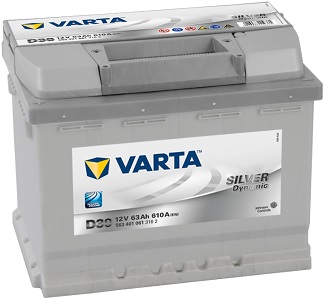 VARTA BATERIA D39 SILVER DYNAM 12V 63Ah 610A CCA(EN). 2 años garantía.